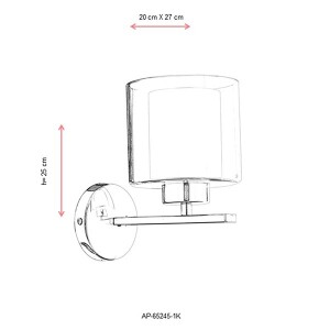 Ap-65245-1K Krom Aplik 20X27 - 3
