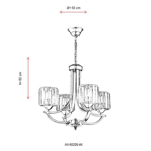 Av-65226-4K Krom Modern Avize - 2