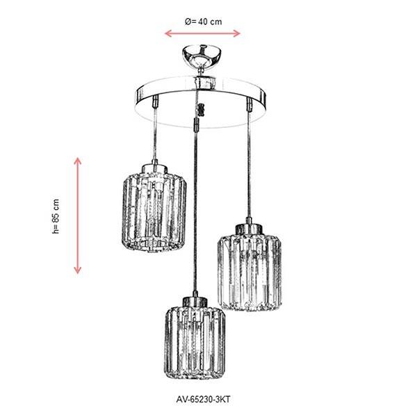 Av-65230-3Kt Krom Modern Avize - 2