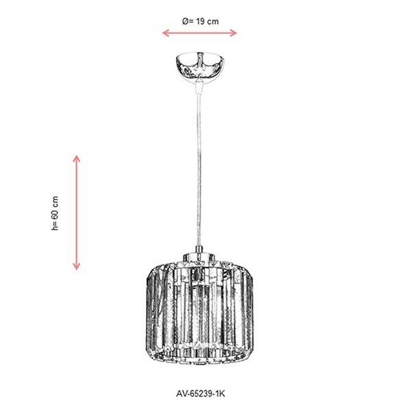 Av-65239-1K Krom Modern Avize - 2