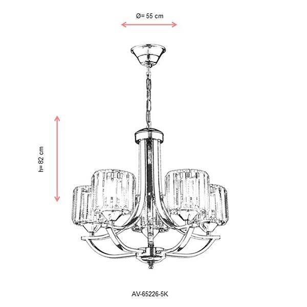 Av-65226-5K Krom Modern Avize - 2