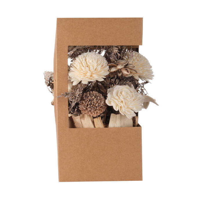 Kuru Çiçek Kağıt Fener Kutulu - 1