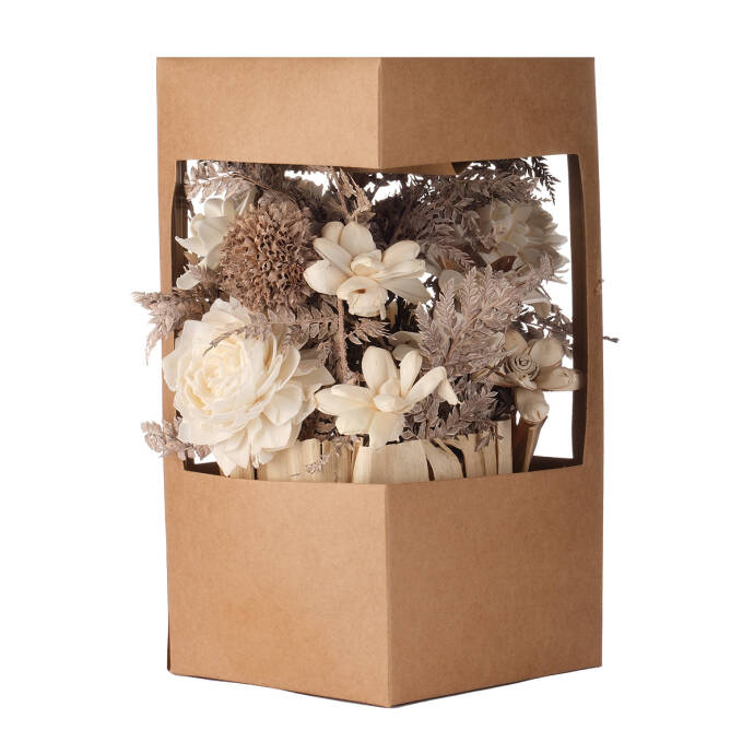 Kuru Çiçek Kağıt Fener Kutulu - 3