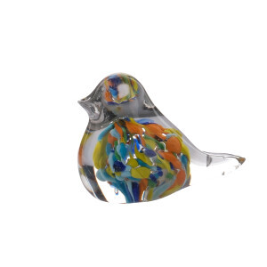 Kuş Figürlü Renkli Cam Dekoratif Obje - 5
