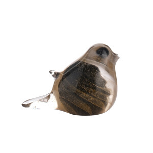 Kuş Figürlü Siyah Cam Dekoratif Obje - TepeHome