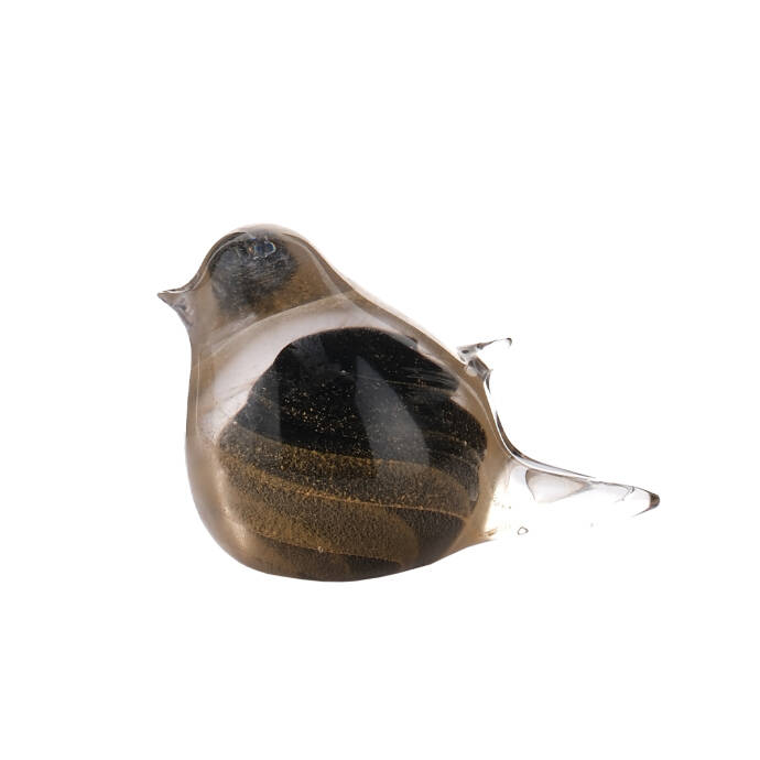 Kuş Figürlü Siyah Cam Dekoratif Obje - 4