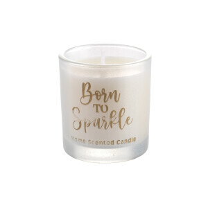 Kutulu Beyaz Cam Dekor Mum - TepeHome