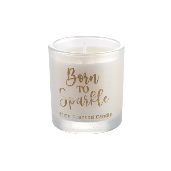 Kutulu Beyaz Cam Dekor Mum - 1