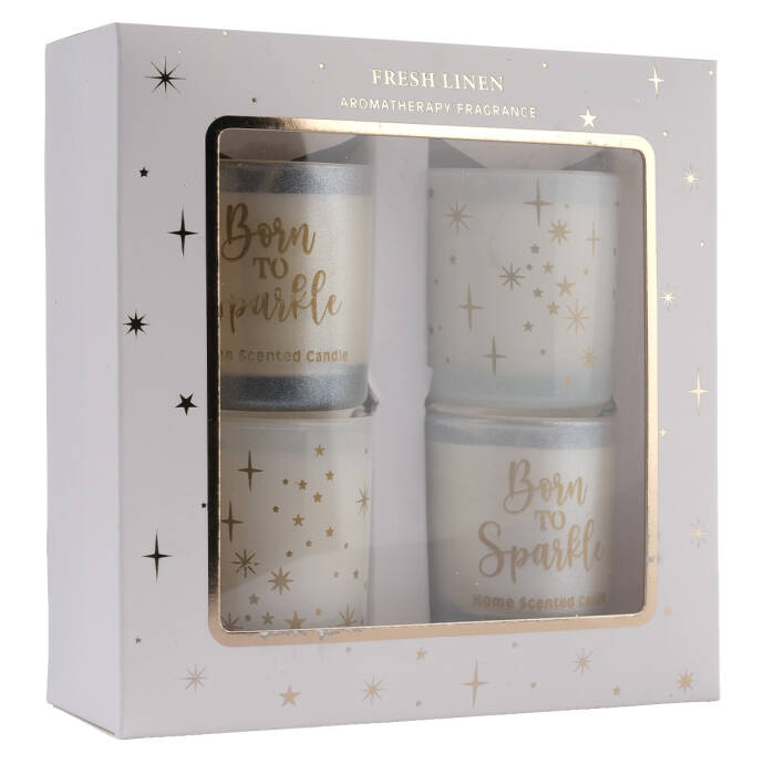 Kutulu Beyaz Cam Dekor Mum - 2