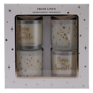 Kutulu Beyaz Cam Dekor Mum - 3