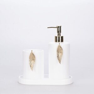 Leaf Banyo Seti Beyaz Altın - 4