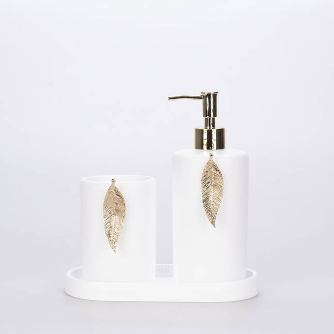 Leaf Banyo Seti Beyaz Altın - 4