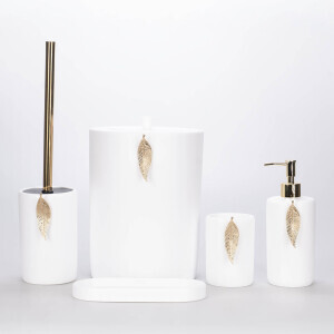 Leaf Banyo Seti Beyaz Altın - TepeHome
