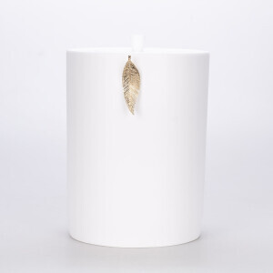 Leaf Çöp Kovası Beyaz Altın - TepeHome