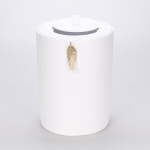 Leaf Çöp Kovası Beyaz Altın - TepeHome (1)