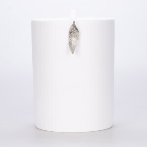 Leaf Çöp Kovası Beyaz Gümüş - TepeHome