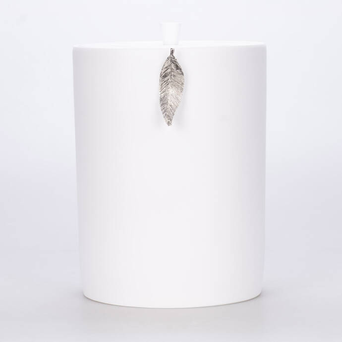 Leaf Çöp Kovası Beyaz Gümüş - 1