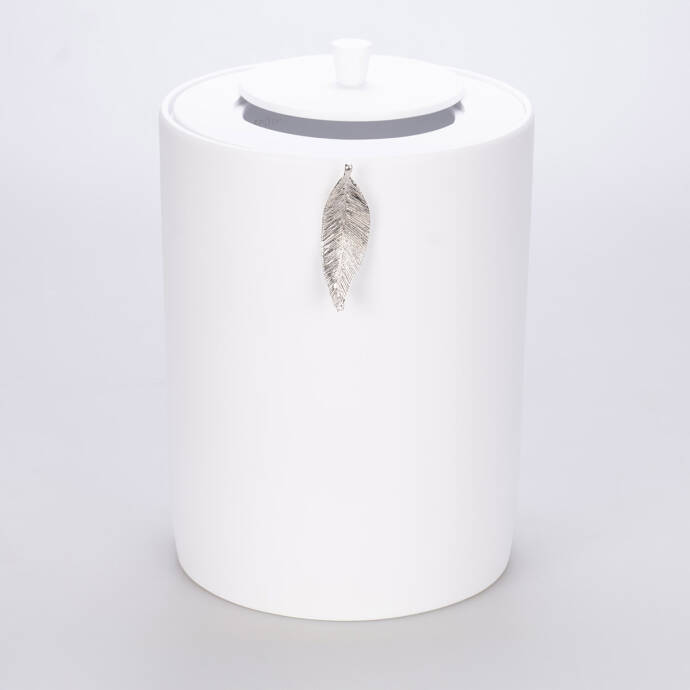 Leaf Çöp Kovası Beyaz Gümüş - 2