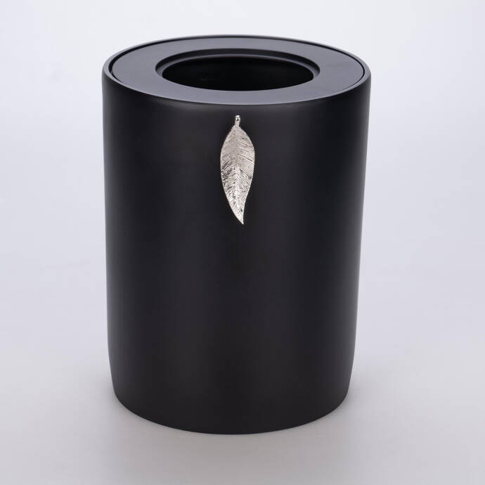 Leaf Çöp Kovası Siyah Gümüş - 3
