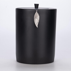 Leaf Çöp Kovası Siyah Gümüş - 1