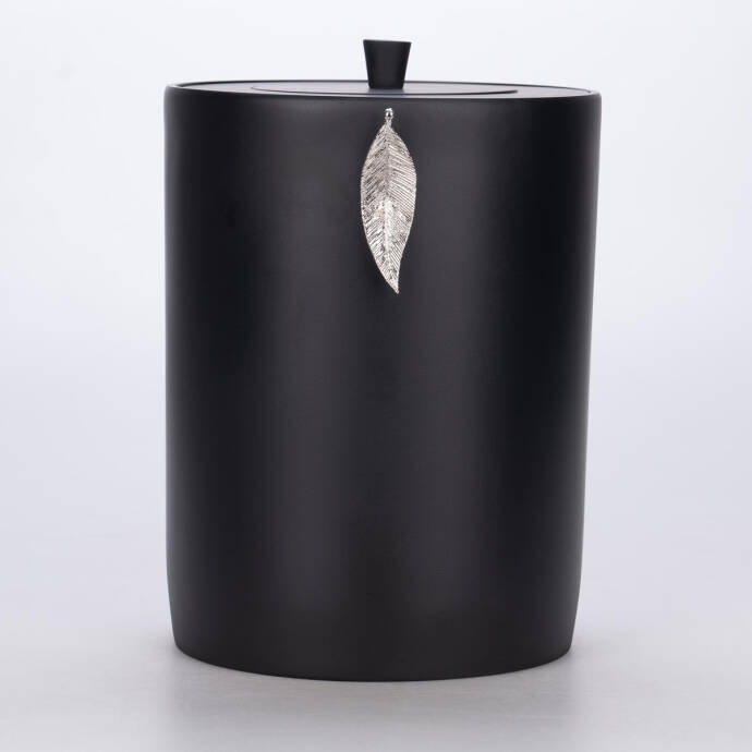 Leaf Çöp Kovası Siyah Gümüş - 1
