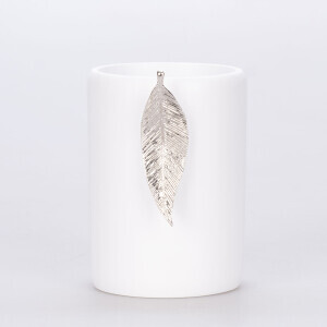 Leaf Diş Fırçalık Beyaz Gümüş - TepeHome