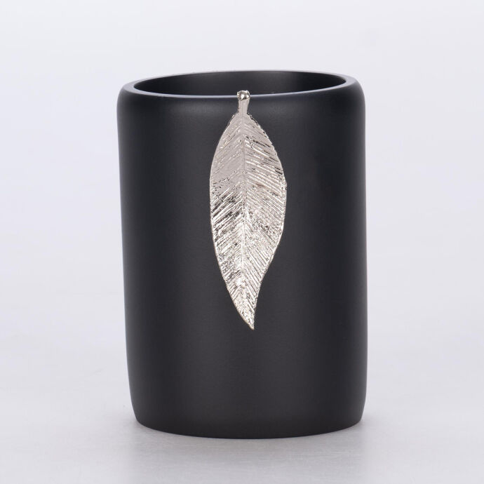 Leaf Diş Fırçalık Siyah Gümüş