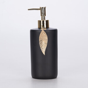 Leaf Sıvı Sabunluk Siyah Altın - TepeHome