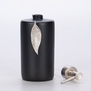 Leaf Sıvı Sabunluk Siyah Gümüş - TepeHome (1)