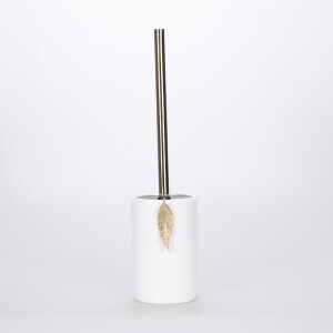 Leaf Tuvalet Fırçası Beyaz Altın - TepeHome