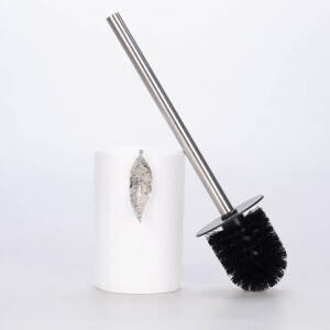Leaf Tuvalet Fırçası Beyaz Gümüş - TepeHome (1)