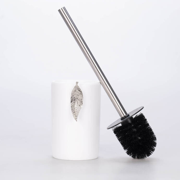 Leaf Tuvalet Fırçası Beyaz Gümüş - 2