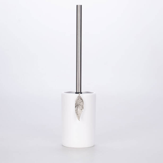 Leaf Tuvalet Fırçası Beyaz Gümüş - 1