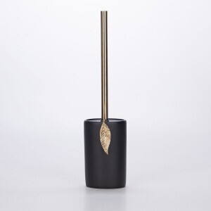 Leaf Tuvalet Fırçası Siyah Altın - TepeHome