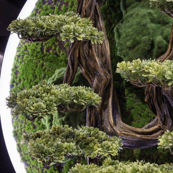 Led Işıklı Yuvarlak Bonsai Tablo-3 - 4