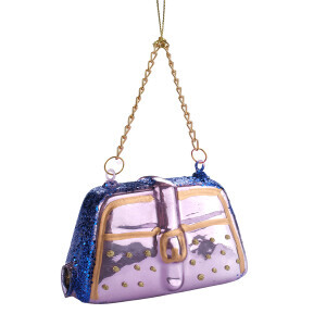 Lila Çanta Figürlü Cam Ağaç Süsü - TepeHome