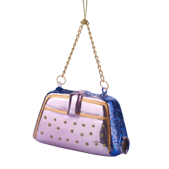 Lila Çanta Figürlü Cam Ağaç Süsü - 2