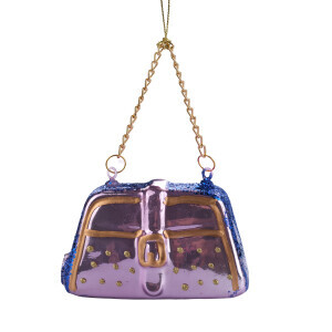 Lila Çanta Figürlü Cam Ağaç Süsü - 3