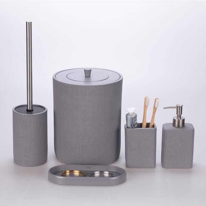 Linen Banyo Seti Gri - 3