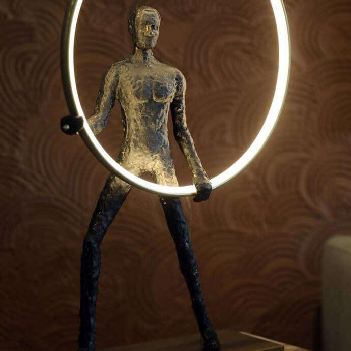 Lucca Siyah Dokulu Heykel Aydınlatma - 3