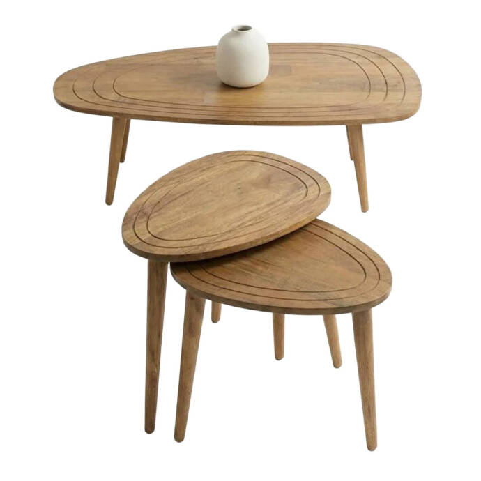 Masif Ahşap Sehpa Set - 1