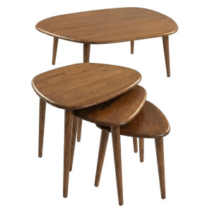 Masif Ahşap Sehpa Set - TepeHome