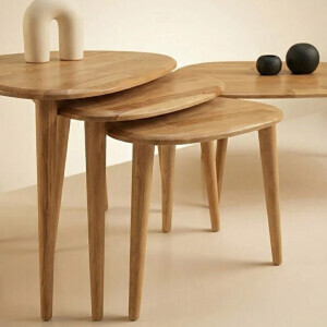 Masif Ahşap Sehpa Set - 4