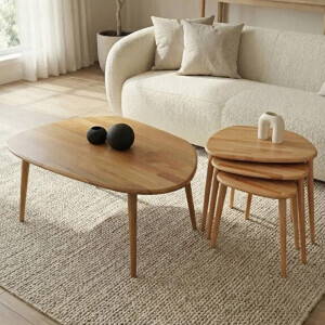 Masif Ahşap Sehpa Set - 7