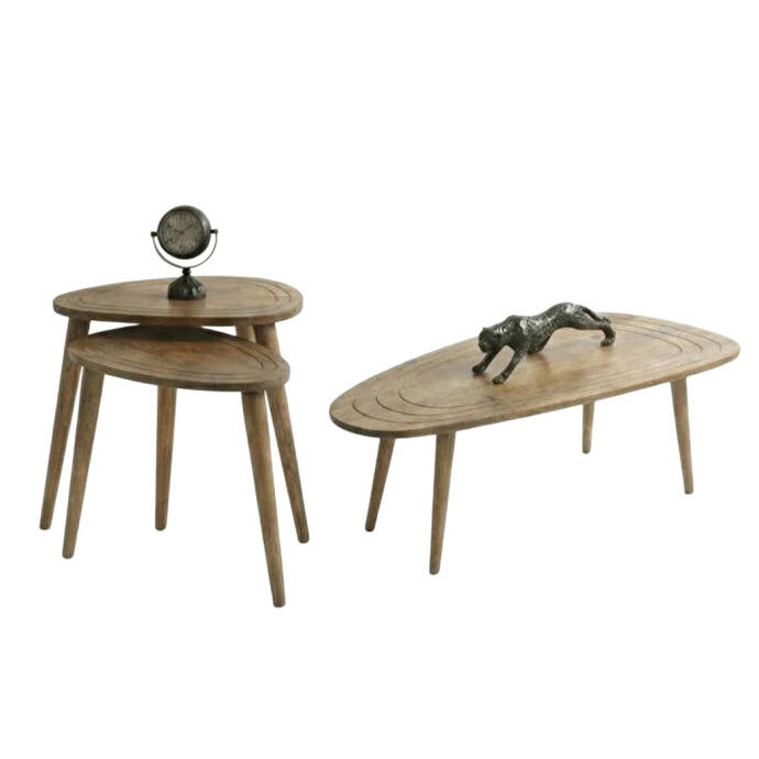 Masif Ahşap Sehpa Set - 2