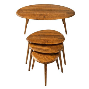 Masif Ahşap Sehpa Set - TepeHome