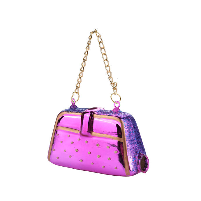 Mavi Fuşya Simli Çanta Ağaç Süsü - 2