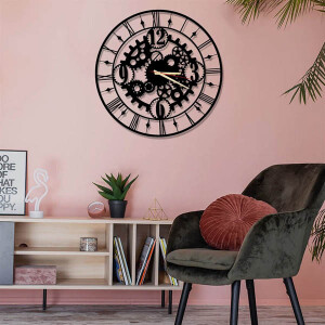 Mekanik Metal Duvar Saati 70x70 - TepeHome