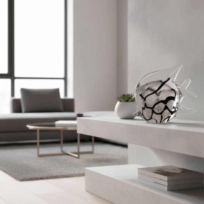 Melek Balığı Figürlü Cam Dekoratif Obje - 2