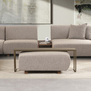 Melman Puf Üzeri Sehpa Bronz - TepeHome (1)